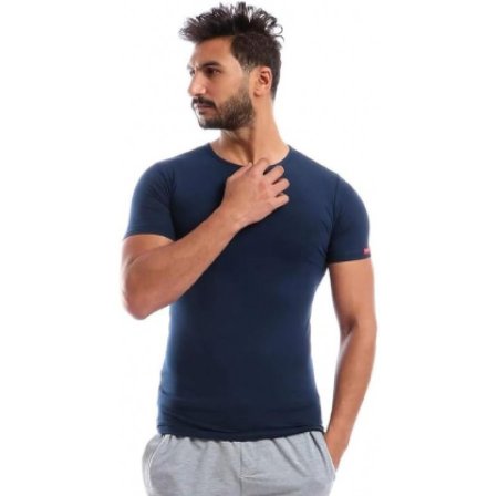 تيشيرت داخلي نص كم قطن ستريتش من قطونيل للرجال لون كحلي- Cottonil Cotton Stretch Half Sleeve O- Navy